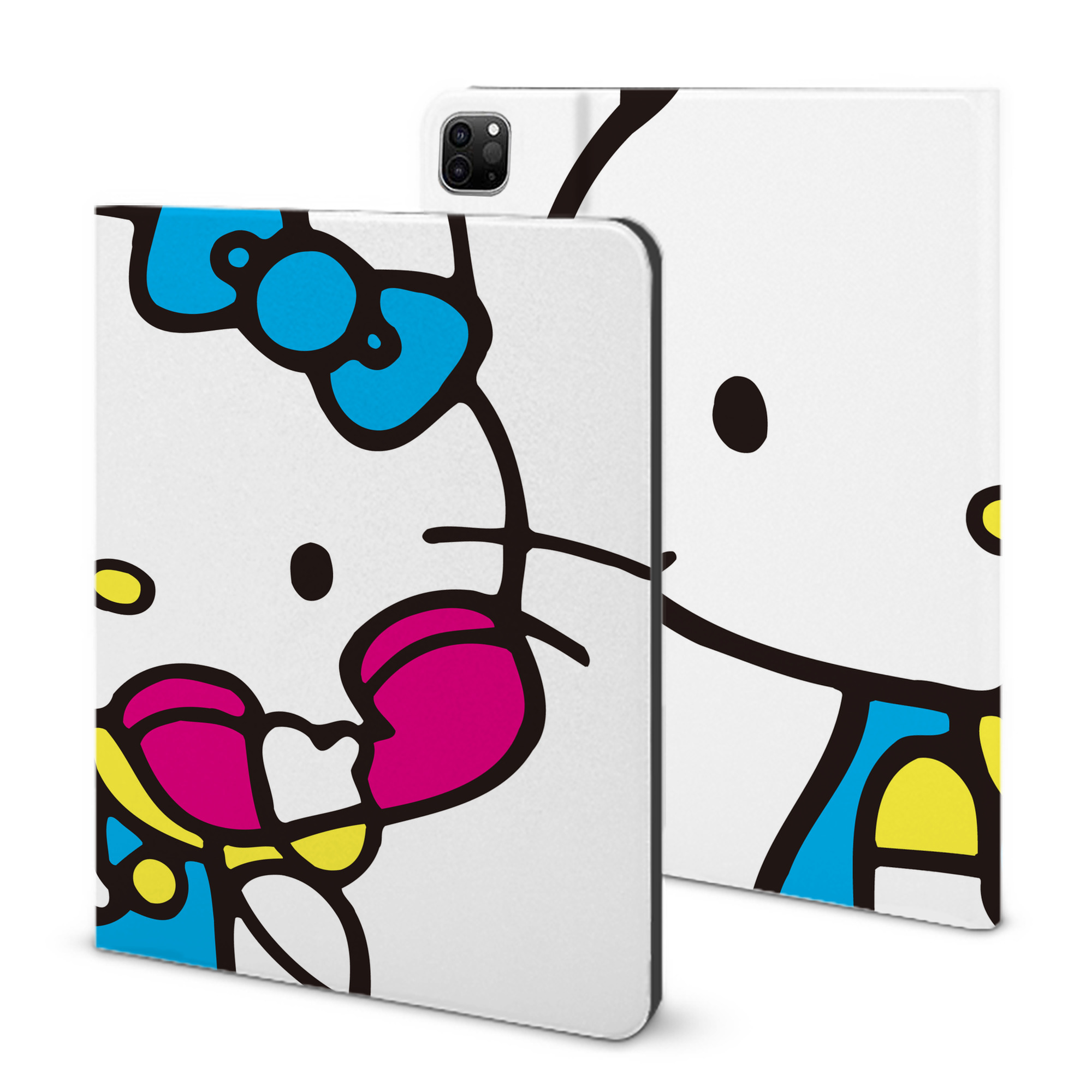 （画像用） Hello Kitty ハローキティ IPad ケース ブック型 PUレザー TPU 耐衝撃 軽量 薄型 ペン収納なし 全面保護 IPad 各モデル対応